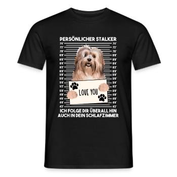 Havaneser Persönlicher Stalker Hunde Besitzer - Männer T-Shirt - Schwarz - Vorne - AI Model Male 178 light (178cm)