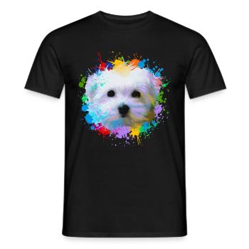 Malsains amoureux des animaux Chiens Eau Peinture Water Art - T-shirt homme - noir - Devant - AI Model Male 178 light (178cm)