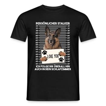 Shepherd Dog Personal Stalker Dog Owner - Men's T-Shirt - black - Front - AI Model Male 178 light (178cm)