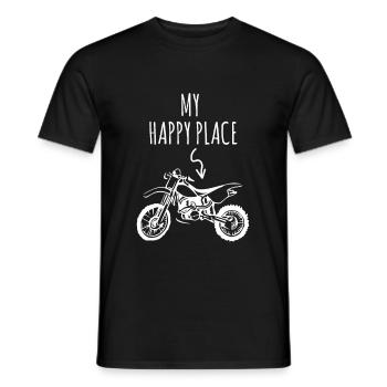 Motocross My Happy Place for Motocross Riders - Men's T-Shirt - black - Front - AI Model Male 178 light (178cm)