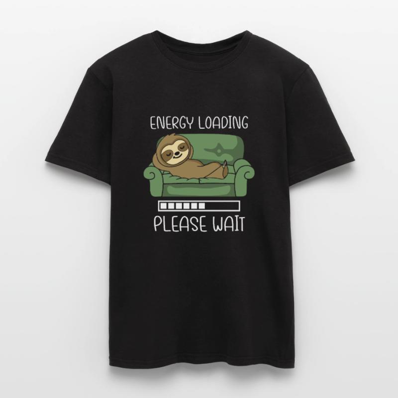 Energy Loading Please Wait Sloth on Couch Sofa Men's T-shirt