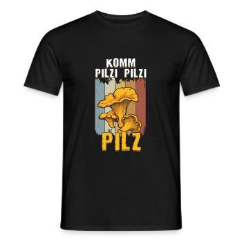Come Mushrooms Mushrooms Mushrooms Retro Mushroom Picker Mushrooms Forest - Men's T-Shirt - black - Front - AI Model Male 178 light (178cm)