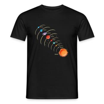 Solar System Planet Sun Physics Astronaut - Men's T-Shirt - black - Front - AI Model Male 178 light (178cm)