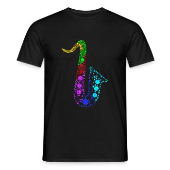 Retro Saxophone Musical Instrument Circular Shape - Männer T-Shirt - Schwarz - Vorne - AI Model Male 178 light (178cm)