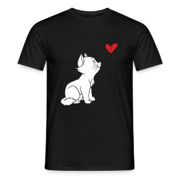 Katze Herz Niedliches Katzen Katzenliebhaber - Männer T-Shirt - Schwarz - Vorne - AI Model Male 178 light (178cm)