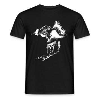 Berge Pferd Wandern Gassi für Pferdebesitzer - Männer T-Shirt - Schwarz - Vorne - AI Model Male 178 light (178cm)