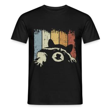 Vintage Raccoon - T-shirt homme - noir - Devant - AI Model Male 178 light (178cm)