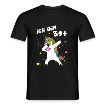 Ich bin 39 Einhorn Dab Dabbing Unicorn - Männer T-Shirt - Schwarz - Vorne - AI Model Male 178 light (178cm)