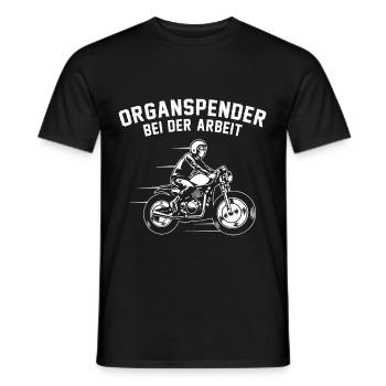 Organ donor at work Motorcyclist Biker - Men's T-Shirt - black - Front - AI Model Male 178 light (178cm)