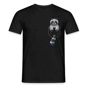 Raccoon In Pocket Front Pocket Raccon Chest Pocket - Men's T-Shirt - black - Front - AI Model Male 178 light (178cm)