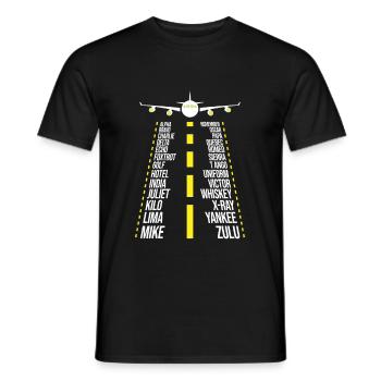 Pilot Airplane Alphabet - Phonetic Alphabet - Men's T-Shirt - black - Front - AI Model Male 178 light (178cm)