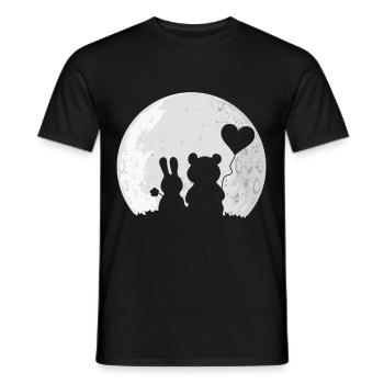 Rabbit Bear Love Couple Valentine's Rabbit Lover - Männer T-Shirt - Schwarz - Vorne - AI Model Male 178 light (178cm)