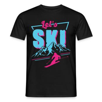Retro Ski - Vintage 80s 90s Ski Outfit Skifahrer - T-shirt homme - noir - Devant - AI Model Male 178 light (178cm)