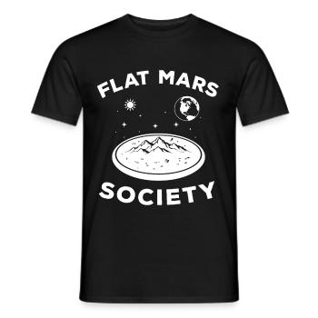 Flat Mars Society Globus Planet Flache Erde - Männer T-Shirt - Schwarz - Vorne - AI Model Male 178 light (178cm)