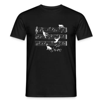 Monkeys Clef Music Notes Monkey Music Note - Men's T-Shirt - black - Front - AI Model Male 178 light (178cm)