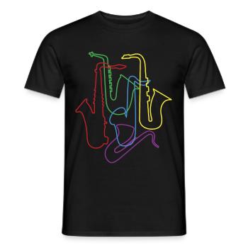 Retro Saxophon Musik Instrument Saxophonist Musik - Männer T-Shirt - Schwarz - Vorne - AI Model Male 178 light (178cm)