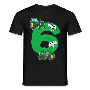 Birthday 6 years tractor farmer 6th birthday boy - Männer T-Shirt - Schwarz - Vorne - AI Model Male 178 light (178cm)