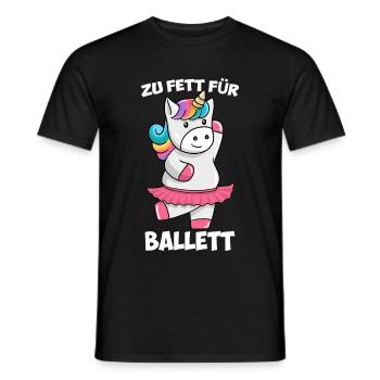 Zu Fett für Ballett Dickes Einhorn Unicorn Tutu - Männer T-Shirt - Schwarz - Vorne - AI Model Male 178 light (178cm)