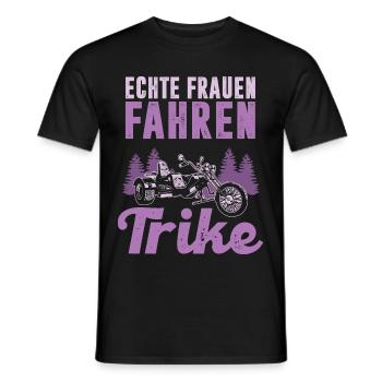 Echte Frauen fahren Trike Trikerin Dreirad Triker - Männer T-Shirt - Schwarz - Vorne - AI Model Male 178 light (178cm)