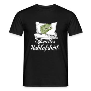 Offizielles Schlafshirt Schlafanzug Dino T-Rex - Männer T-Shirt - Schwarz - Vorne - AI Model Male 178 light (178cm)