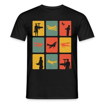 Retro Modellflug Modellflieger Modell - T-shirt homme - noir - Devant - AI Model Male 178 light (178cm)