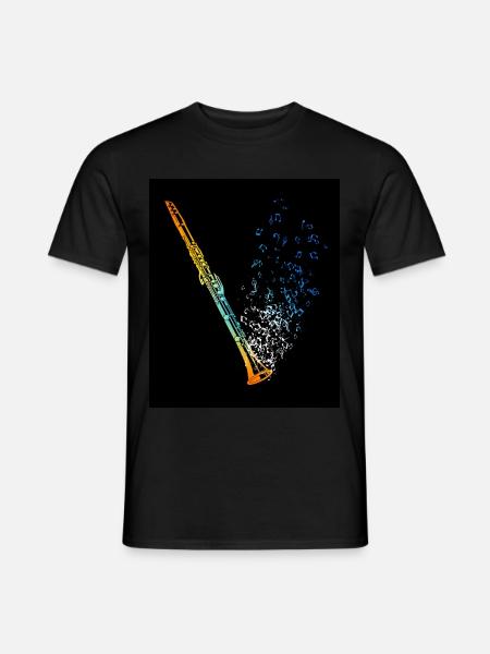 Klarinette Vintage Musiknoten Musik Klarinettist - Männer T-Shirt - Schwarz