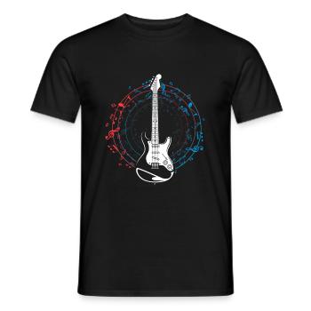 Guitare électrique Instrument musique guitariste guitare - T-shirt homme - noir - Devant - AI Model Male 178 light (178cm)