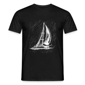 Sailboat - Men's T-Shirt - black - Front - AI Model Male 178 light (178cm)