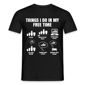 Things I Do In My Time Pottery Clay Ceramic Artist - T-shirt homme - noir - Devant - AI Model Male 178 light (178cm)