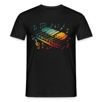 Klavier Tastatur Musikinstrument Pianist Musiker - Männer T-Shirt - Schwarz - Vorne - AI Model Male 178 light (178cm)