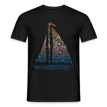 Voilier goélands voile rétro marins cadeau - T-shirt homme - noir - Devant - AI Model Male 178 light (178cm)