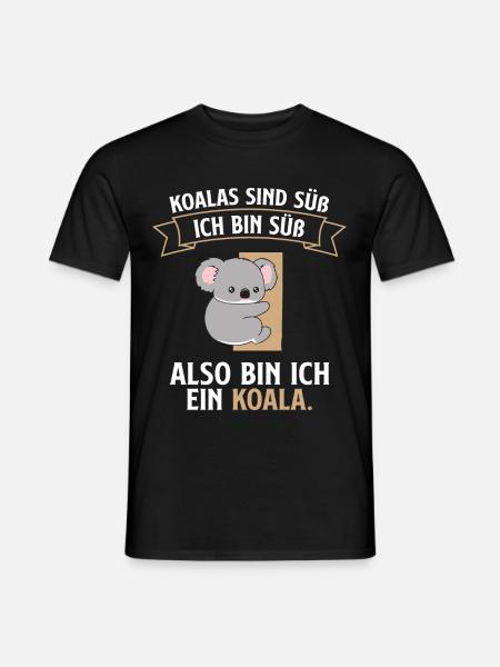 Süßer Koala Ich bin ein Koala - Männer T-Shirt - Schwarz