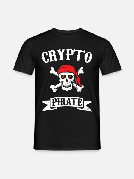 Krypto pirat Bitcoin Pirat PIRAT BTC Skull - Mænd T-shirt - sort