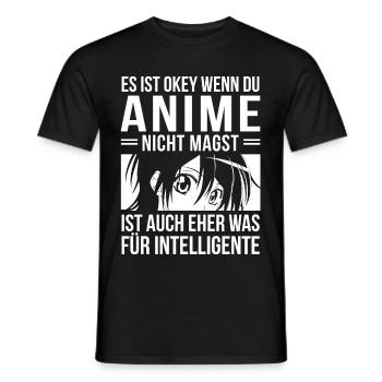Es ist okey wenn du Anime nicht magst Otaku - Männer T-Shirt - Schwarz - Vorne - AI Model Male 178 light (178cm)