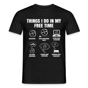 Things I Do In My Free Time Geocaching Navigation - T-shirt homme - noir - Devant - AI Model Male 178 light (178cm)