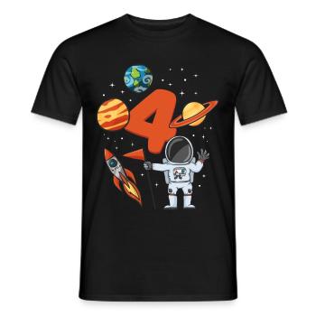 4 ans de missile astronaute 4e anniversaire - T-shirt homme - noir - Devant - AI Model Male 178 light (178cm)