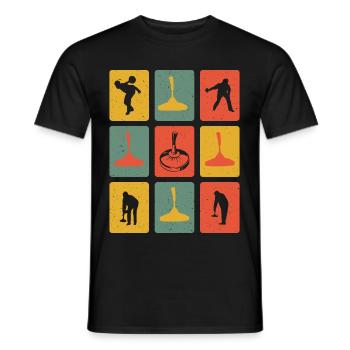 Curling Retro - Men's T-Shirt - black - Front - AI Model Male 178 light (178cm)