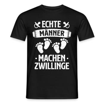 Echte Männer Machen Zwillinge Vater von Zwillingen - Männer T-Shirt - Schwarz - Vorne - AI Model Male 178 light (178cm)