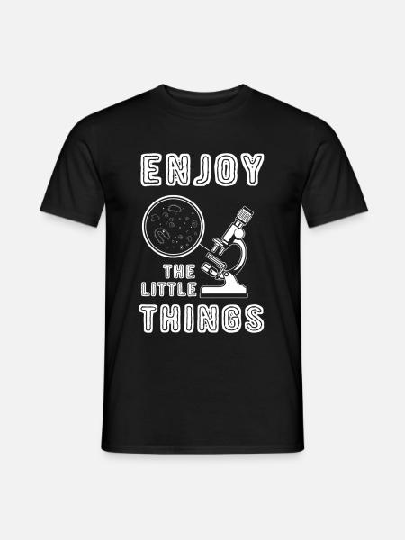 Enjoy The Little Things Mikroskop Mikrobiologie - Männer T-Shirt - Schwarz