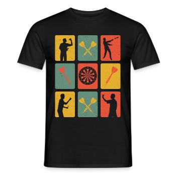 Fléchettes Rétro - T-shirt homme - noir - Devant - AI Model Male 178 light (178cm)