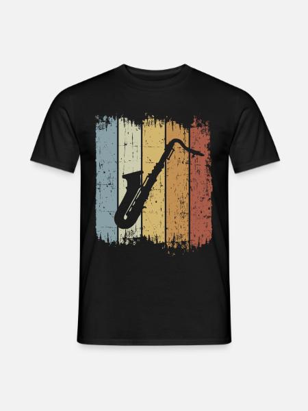 Retro Saxophon Vintage Musiker Saxophonist Musik - Männer T-Shirt - Schwarz