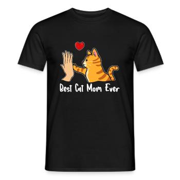 Best Cat Mom Ever - Men's T-Shirt - black - Front - AI Model Male 178 light (178cm)