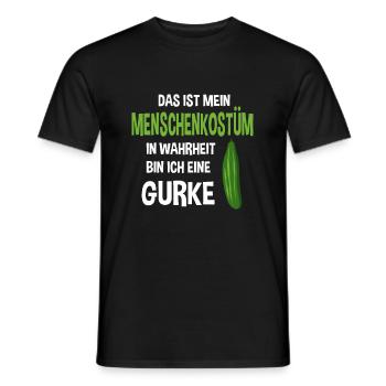 Menschen Kostüm In Wahrheit bin ich eine Gurke - Männer T-Shirt - Schwarz - Vorne - AI Model Male 178 light (178cm)