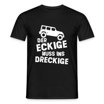 Geländewagen Der Eckige Muss ins Dreckige Offroad - Männer T-Shirt - Schwarz - Vorne - AI Model Male 178 light (178cm)