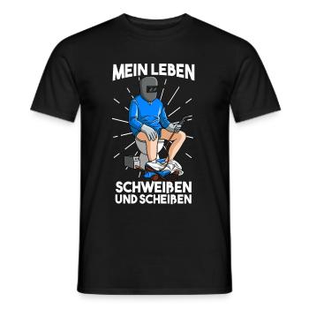 Scheißen Schweißen Schweißer Toilette Schweißgerät - Männer T-Shirt - Schwarz - Vorne - AI Model Male 178 light (178cm)