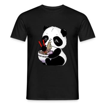 Panda Nouilles Ramen Japonaises Panda - T-shirt homme - noir - Devant - AI Model Male 178 light (178cm)
