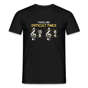 These Are Difficult Times Music Notes Music Note - Men's T-Shirt - black - Front - AI Model Male 178 light (178cm)