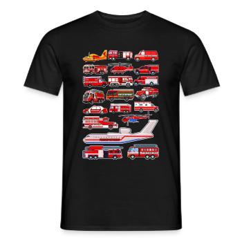 Fire Truck Firefighter Emergency Vehicles - Men's T-Shirt - black - Front - AI Model Male 178 light (178cm)