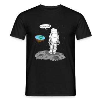 Astronaute Terre plate Merde - T-shirt homme - noir - Devant - AI Model Male 178 light (178cm)