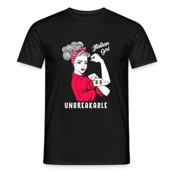 Italian Girl Unbreakable Strong Italian Woman - Men's T-Shirt - black - Front - AI Model Male 178 light (178cm)